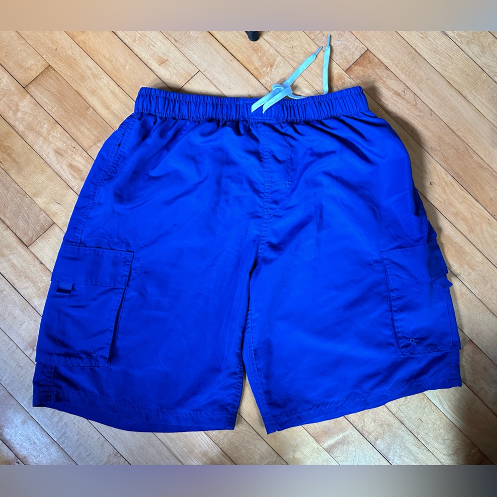 Navy blue men’s swimming shorts